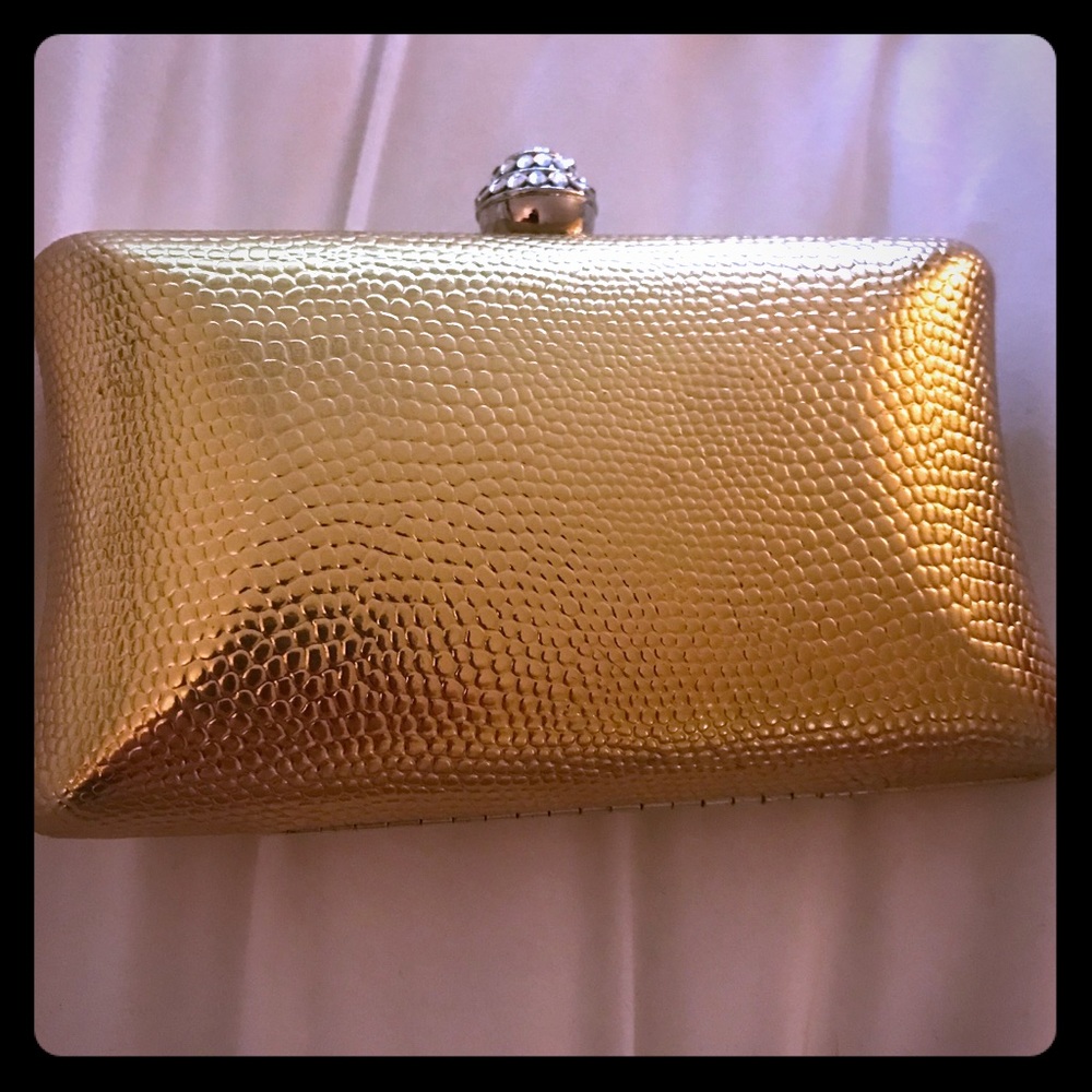 Gold evening bag